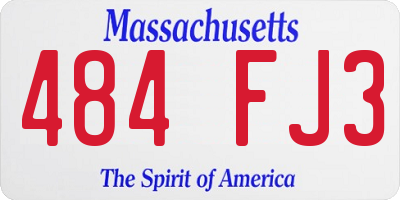 MA license plate 484FJ3