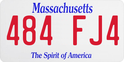MA license plate 484FJ4