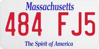 MA license plate 484FJ5