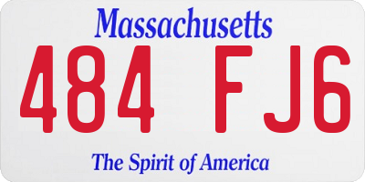 MA license plate 484FJ6