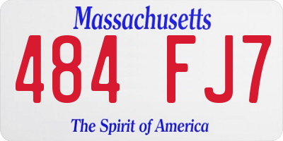 MA license plate 484FJ7