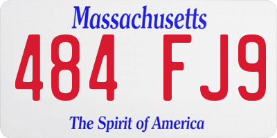 MA license plate 484FJ9