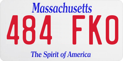 MA license plate 484FK0