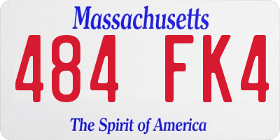 MA license plate 484FK4