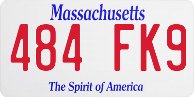 MA license plate 484FK9