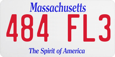 MA license plate 484FL3