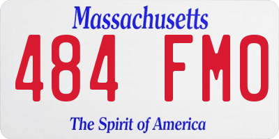 MA license plate 484FM0