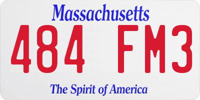 MA license plate 484FM3