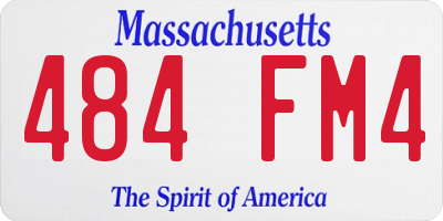 MA license plate 484FM4