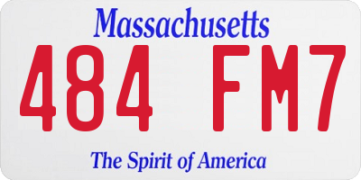 MA license plate 484FM7