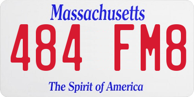 MA license plate 484FM8