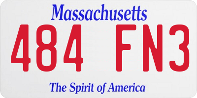 MA license plate 484FN3