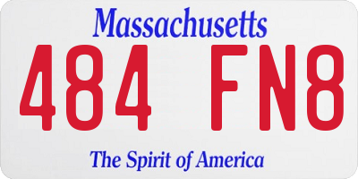 MA license plate 484FN8