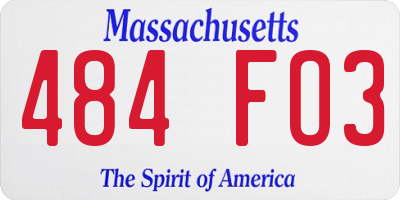 MA license plate 484FO3