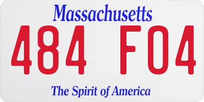 MA license plate 484FO4