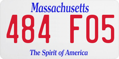 MA license plate 484FO5