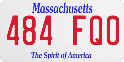 MA license plate 484FQ0