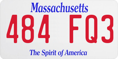 MA license plate 484FQ3