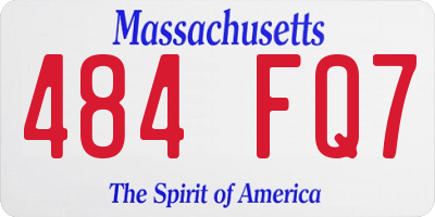 MA license plate 484FQ7