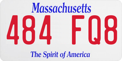 MA license plate 484FQ8