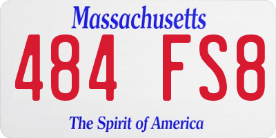 MA license plate 484FS8