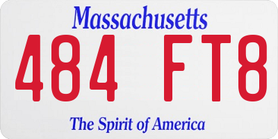 MA license plate 484FT8