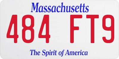 MA license plate 484FT9