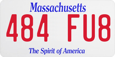MA license plate 484FU8