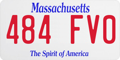 MA license plate 484FV0
