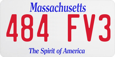 MA license plate 484FV3