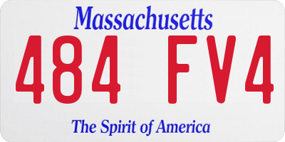 MA license plate 484FV4