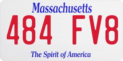 MA license plate 484FV8