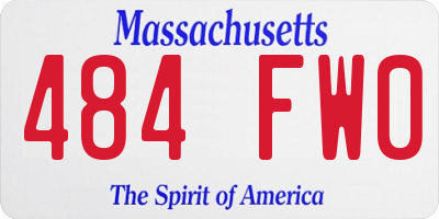 MA license plate 484FW0