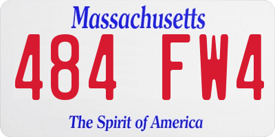 MA license plate 484FW4