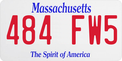 MA license plate 484FW5
