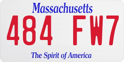 MA license plate 484FW7