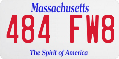 MA license plate 484FW8