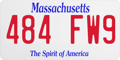 MA license plate 484FW9