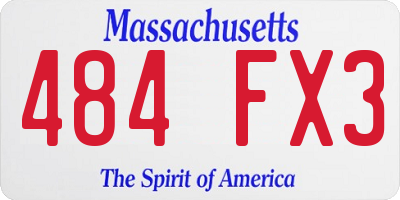 MA license plate 484FX3