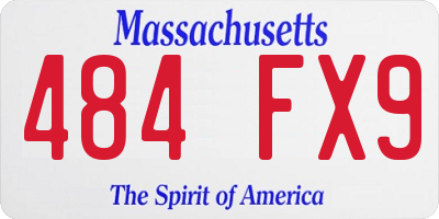 MA license plate 484FX9