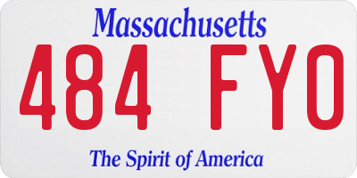 MA license plate 484FY0