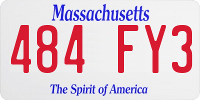 MA license plate 484FY3