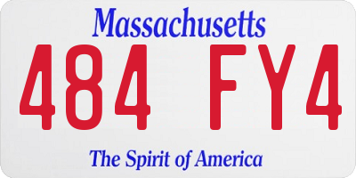 MA license plate 484FY4