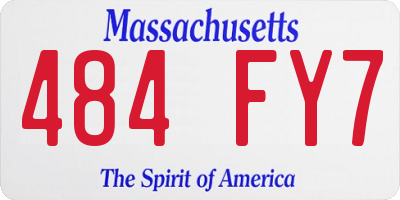 MA license plate 484FY7