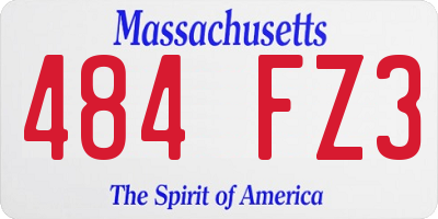 MA license plate 484FZ3