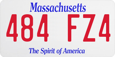 MA license plate 484FZ4