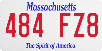 MA license plate 484FZ8