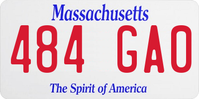 MA license plate 484GA0