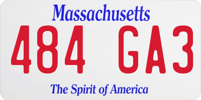 MA license plate 484GA3