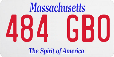 MA license plate 484GB0